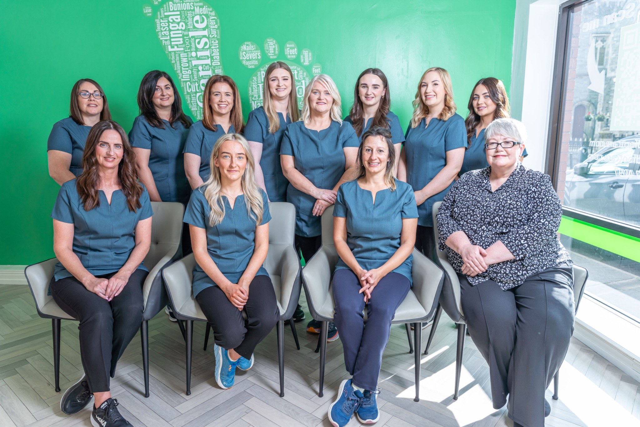 The Carlisle Road Foot Care team together at the clinic